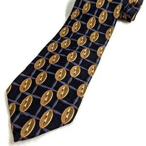 Vintage 1980's  Bill Blass Men's X-Long 100% Silk Tie - Geometric Motif
